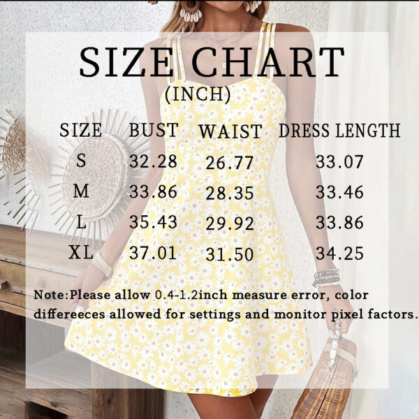 Women's Floral Print Cami Dress Spaghetti Strap A Line Flowy Summer Mini Sundress – Bild 2