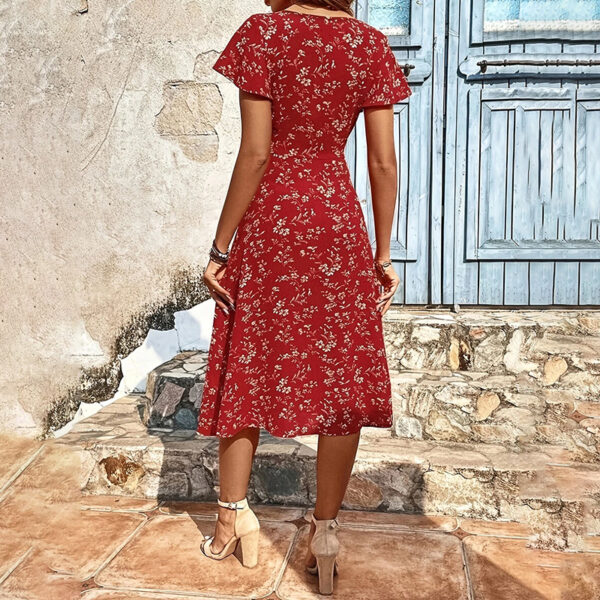 Summer Floral Print Maxi Dress Women Button Up Split Long Flowy Bohemian Beach Party Dresses – Bild 8