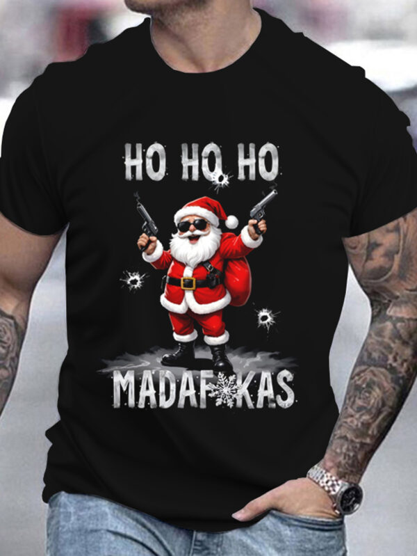 Men's Cool Santa Claus 3D Printed T-shirt - Breathable And Moisture Absorbing Casual Summer Round Neck Short Sleeve Top – Bild 6
