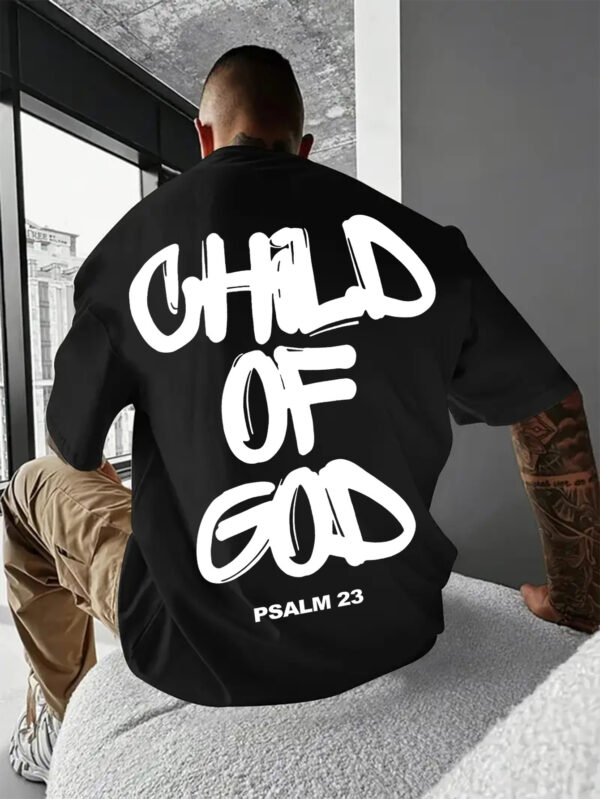 PSALM 23 Printed T-shirt, Men's T-shirt, Summer Casual Short Sleeved T-shirt – Bild 3