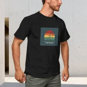 150g Pure Cotton Men's Short Sleeve Cactus Alphabet Print T-Shirt Comfortable Breathable Fashion Summer Top