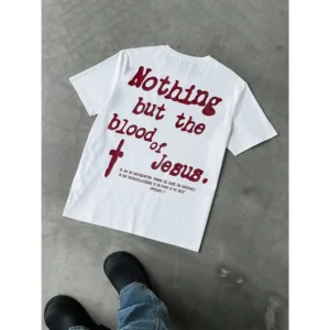 Men's Round Neck Short Sleeve T-shirt Double-Sided Letter Print Casual Loose Comfortable Top For Gifting