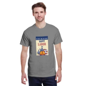 Men's Pure Cotton T-Shirt 150g Round Neck Short-Sleeved Letter Printed Casual Top Breathable And Comfortable