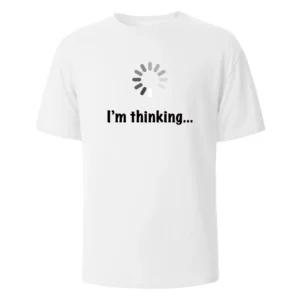Men's Pure Cotton T-Shirt Playful Thinking Pattern Printed Loose Comfortable Short-Sleeved Top