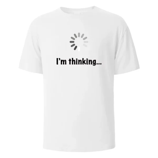 Men's Pure Cotton T-Shirt Playful Thinking Pattern Printed Loose Comfortable Short-Sleeved Top