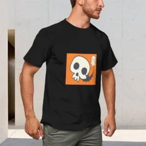 150G Men's Skull Personality Flat Print T-Shirt Short Sleeve Comfortable And Breathable Fashion Summer Top