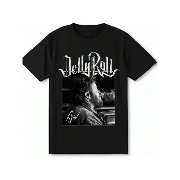 Men's Black Loose Comfortable Short-Sleeved T-Shirt Unisex Music Travel Printed Leisure Cotton Top