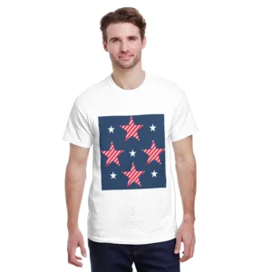 Men's Pure Cotton T-Shirt 150g Round Neck Short-Sleeved Casual Comfortable Breathable Top with Personalized Printed Pattern