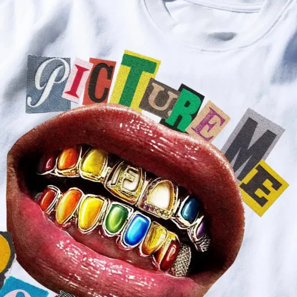 Men And Women Pure Cotton Short-Sleeved T-Shirt With Jewelry Embellishment Print Unisex Hip-Hop Trendy Style Top – Bild 2