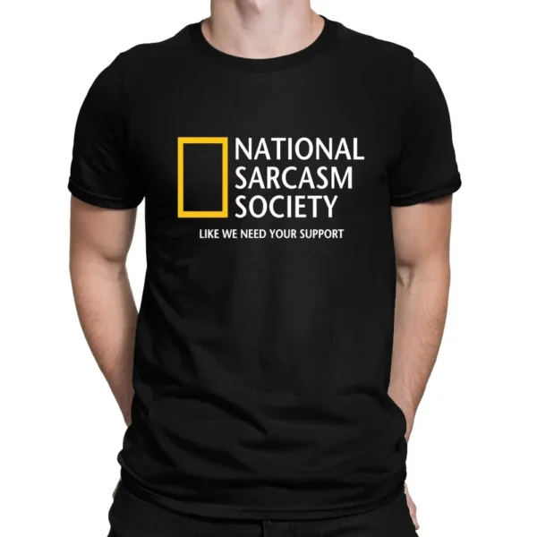 National Sarcasm Society Men's T-Shirt Comfortable Breathable 150g Pure Cotton Printed Pattern Summer Top