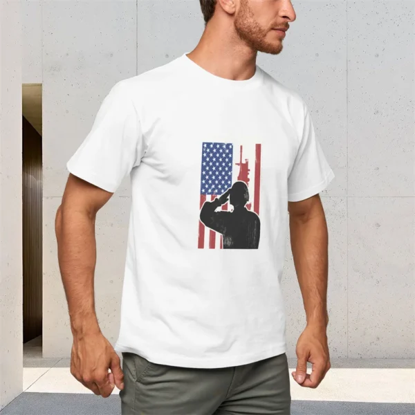 150g Men's Pure Cotton T-Shirt Round Neck Short Sleeved Breathable Comfortable Embossed Casual Top For Men – Bild 6