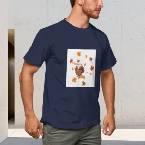 150g Men's Pure Cotton Round Neck Short Sleeve Shirt,Breathable Comfortable Cartoon Embossed Pattern Top Tee