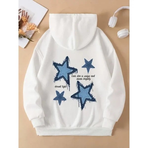 Women's long sleeved hooded sweatshirt with printed pullover pattern women's hooded sweatshirt with casual sports style clothing – Bild 3