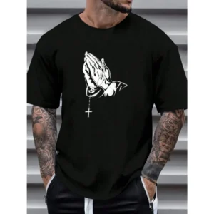 Hand-Painted Printed Men's Short-Sleeved T-Shirt Casual Comfortable Top Gift For Friends