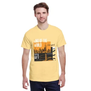 Men's pure cotton T-shirt 150g round neck short sleeved personalized printed pattern casual top, comfortable and breathable