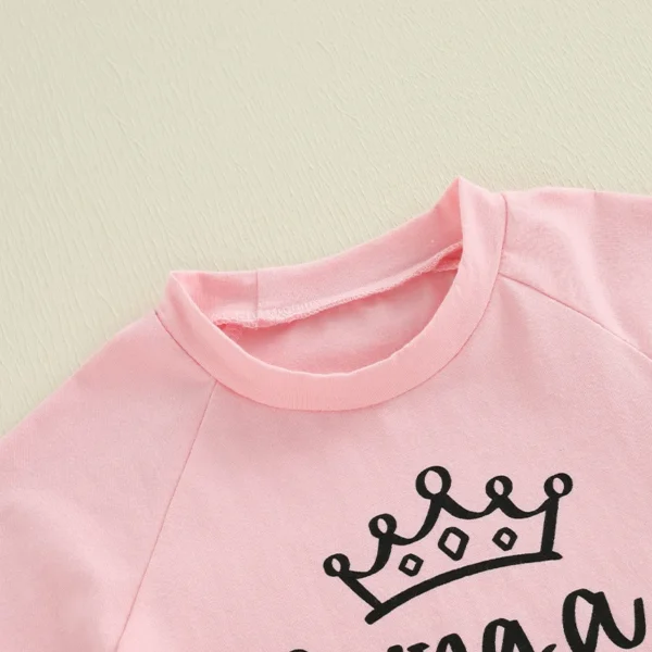 Summer Toddler Baby Girls Shorts Set Short Sleeve Letters Print T-shirt with Elastic Waist Shorts Outfit – Bild 2