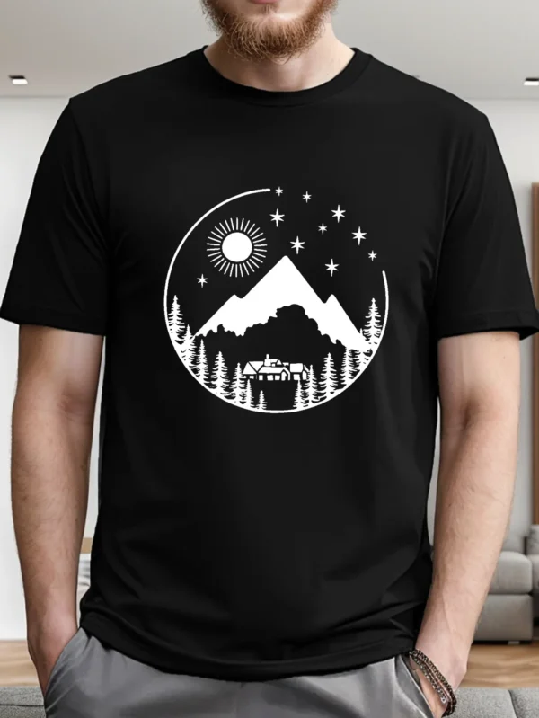 Camping Site Sun Tent Men's Short Sleeve T-shirt Summer T-shirt Top – Bild 3