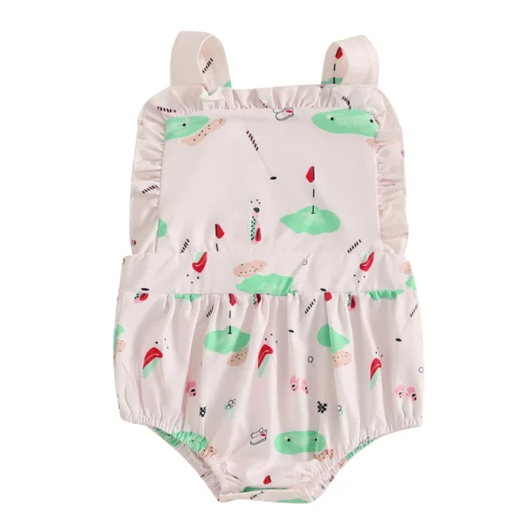 Infant Baby Girl Summer Sleeveless Romper Infant Golf Print Casual Loose Tank Jumpsuit – Bild 6