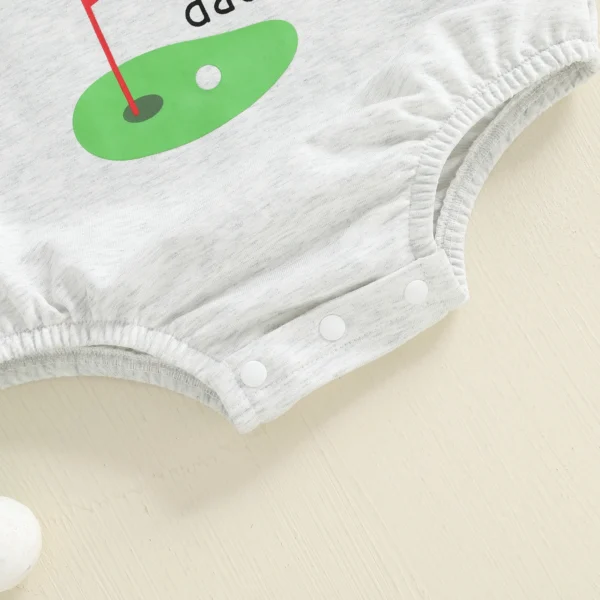Baby Boy Autumn Casual Jumpsuit Long Sleeve Round Neck Letter Golf Court Print Romper – Bild 5