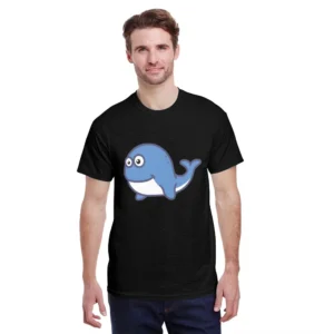 Men's Lightweight Short-Sleeved T-Shirt 150g Comfortable Breathable Summer Top Whale Personalized Pattern Casual Tee