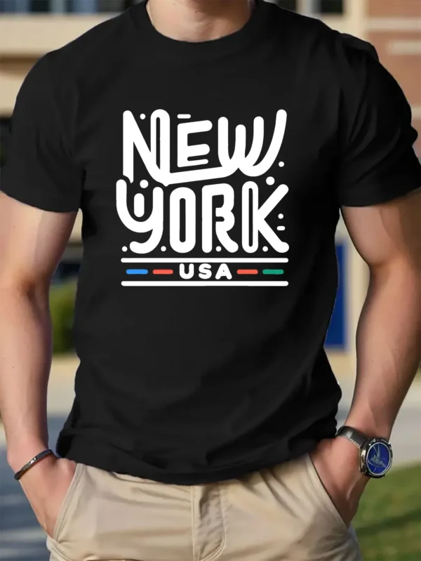Fashion Print Cotton short-sleeved T-shirt American fashion trendy brand printed bottoming shirt for men and teenagers spring an – Bild 5