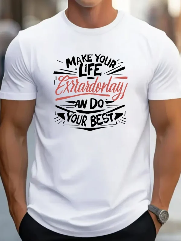 graphic Cotton short-sleeved T-shirt American fashion trendy brand printed bottoming shirt for men and teenagers spring and summ – Bild 5