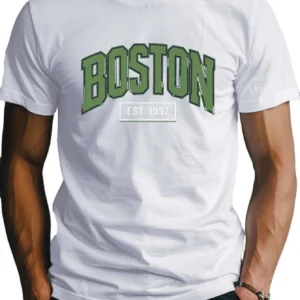 Boston Fitted Crew Neck T-Shirt - Sweat-Wicking, Freedom of Movement, Slight Stretch Polyester Fabric - Perfect for Summer, Casu