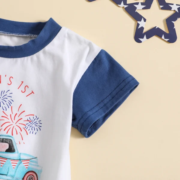 Summer Independence Day Infant Baby Boys Girls Bodysuit Print Short Sleeve Jumpsuit Cute Clothes – Bild 5
