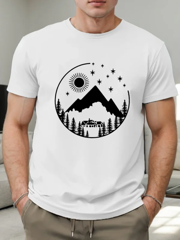 Camping Site Sun Tent Men's Short Sleeve T-shirt Summer T-shirt Top – Bild 6