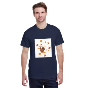 150g Men's Pure Cotton Round Neck Short Sleeve Shirt,Breathable Comfortable Cartoon Embossed Pattern Top Tee