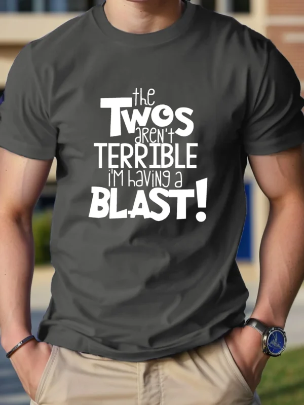 The Twos Aren t Terrible Pure Cotton Men's Tshirt Comfort Fit – Bild 3