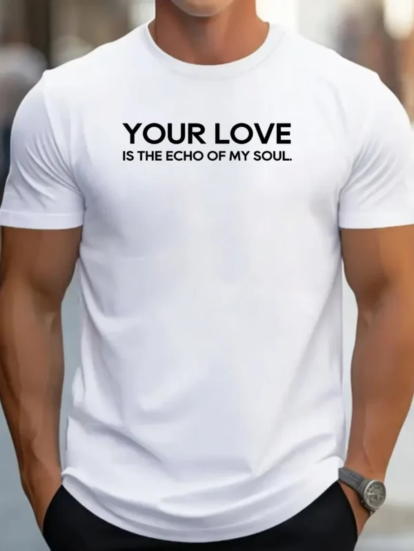 echo soul Cotton short-sleeved T-shirt American fashion trendy brand printed bottoming shirt for men and teenagers spring and su – Bild 4