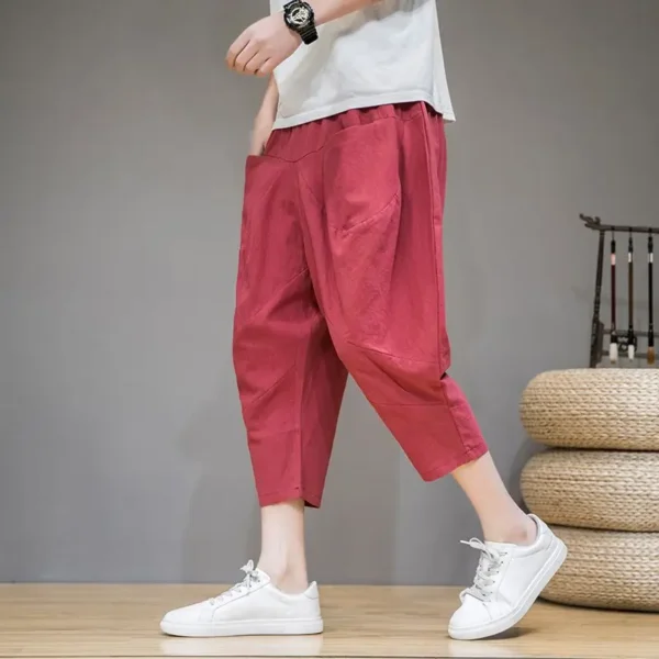 Men Chinese Style Loose Thin Wide-leg Nine-point Summer Casual Pants – Bild 3