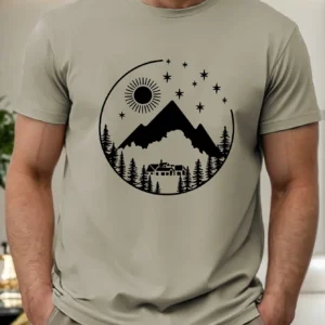 Camping Site Sun Tent Men's Short Sleeve T-shirt Summer T-shirt Top