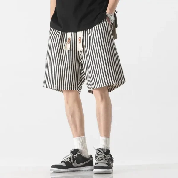 Japanese Retro Vertical Striped Shorts Men Summer New Casual Loose Versatile Five-point Pants – Bild 3