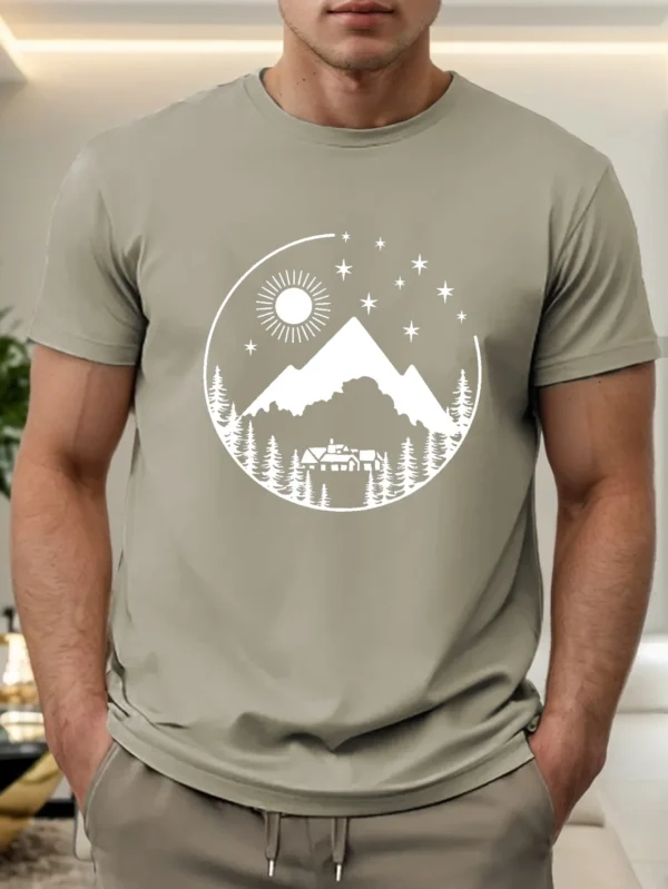 Camping Site Sun Tent Men's Short Sleeve T-shirt Summer T-shirt Top – Bild 5