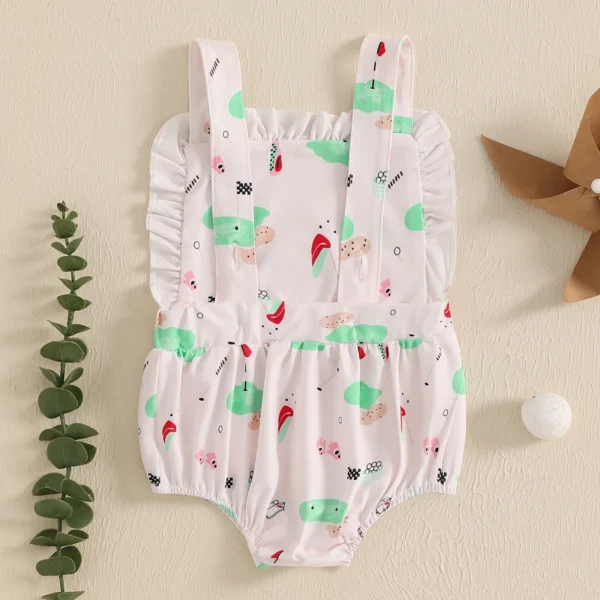 Infant Baby Girl Summer Sleeveless Romper Infant Golf Print Casual Loose Tank Jumpsuit – Bild 2