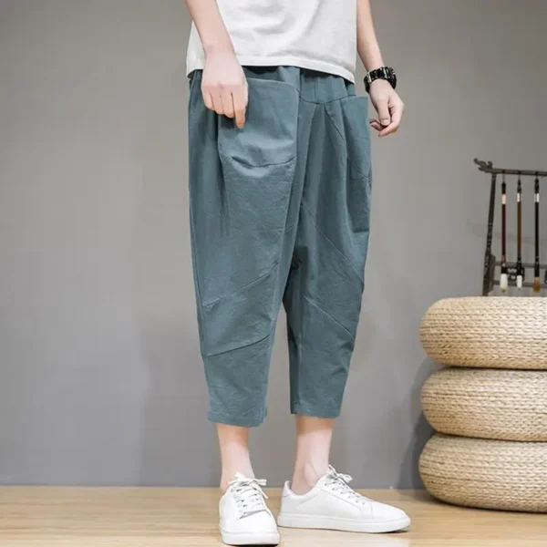 Men Chinese Style Loose Thin Wide-leg Nine-point Summer Casual Pants – Bild 6