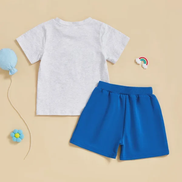 Citgeett Summer Kids Baby Boys Birthday Outfits Letter Embroidery Short Sleeves T-Shirt Elastic Shorts Set Clothes