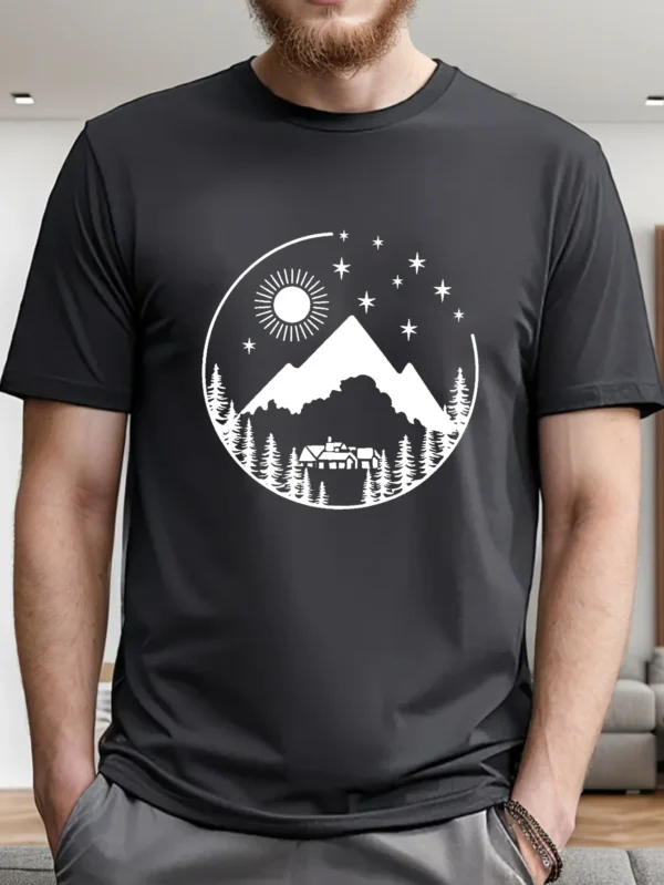 Camping Site Sun Tent Men's Short Sleeve T-shirt Summer T-shirt Top – Bild 2