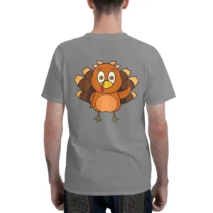 Pure Cotton Men's T-Shirt 150g Round Neck Short-Sleeved Casual Top Turkey Print Back Personalized Pattern