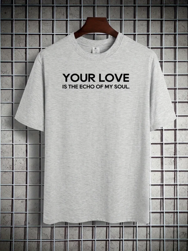 echo soul Cotton short-sleeved T-shirt American fashion trendy brand printed bottoming shirt for men and teenagers spring and su