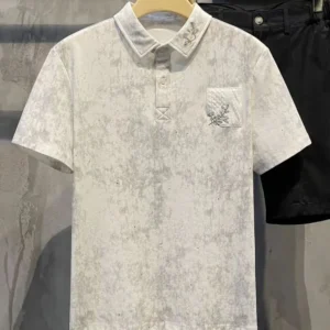 Summer New Style Star Embroidered Trendy Brand Lapel POLO Slim Breathable Casual Short-sleeved Top