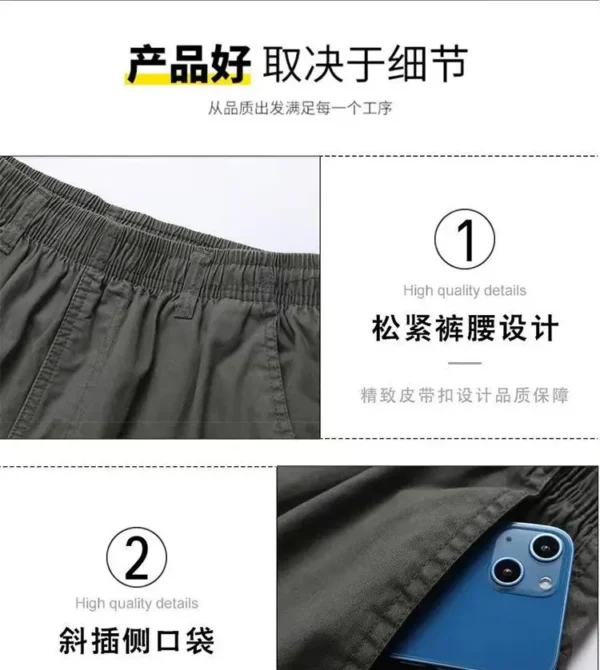 Men Wear Pure Cotton Thin Straight Loose Casual and Versatile Five-point Pants in Summer – Bild 5