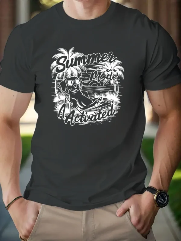 Fashion Print Cotton short-sleeved T-shirt American fashion trendy brand printed bottoming shirt for men and teenagers spring an – Bild 2