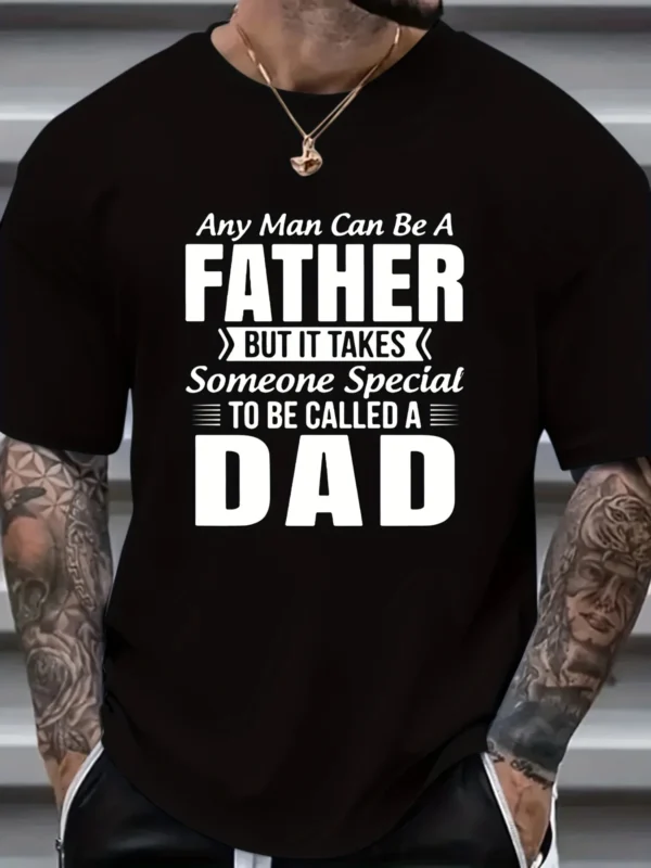 Summer Men's Front Printed Short Sleeve T-Shirt Top Comfortable Breathable Fabric Casual Sport Style Father 3 – Bild 2