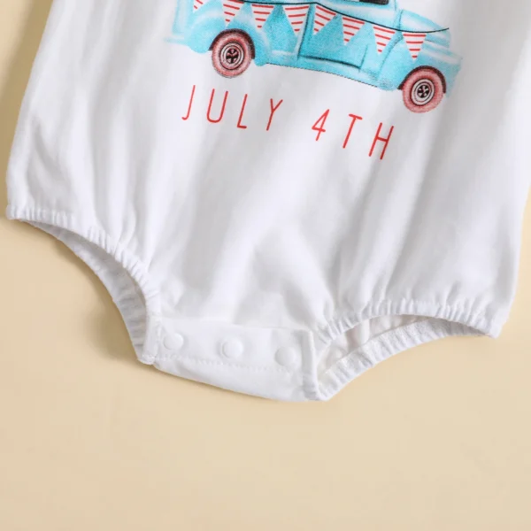 Summer Independence Day Infant Baby Boys Girls Bodysuit Print Short Sleeve Jumpsuit Cute Clothes – Bild 4