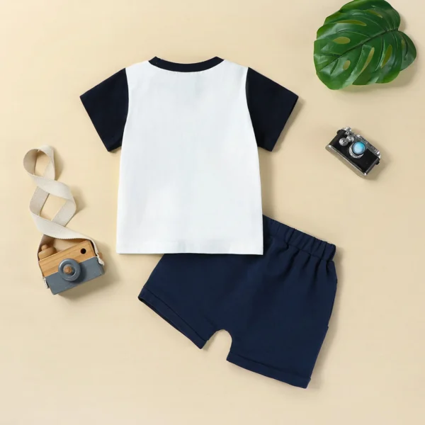 Summer Independence Day Toddler Baby Boys Outfits Letter Print Short Sleeve T-Shirt and Elastic Shorts Clothes Set – Bild 3