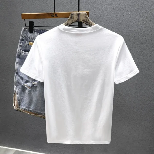 Chinese Style Embroidered Short-sleeved T-shirt Men Summer Casual Versatile Top – Bild 2