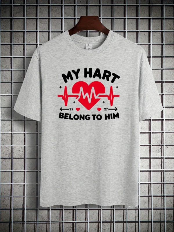 Fashion Print Cotton short-sleeved T-shirt American fashion trendy brand printed bottoming shirt for men and teenagers spring an